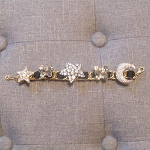 Ann Taylor Crystal Moon & Stars Bracelet